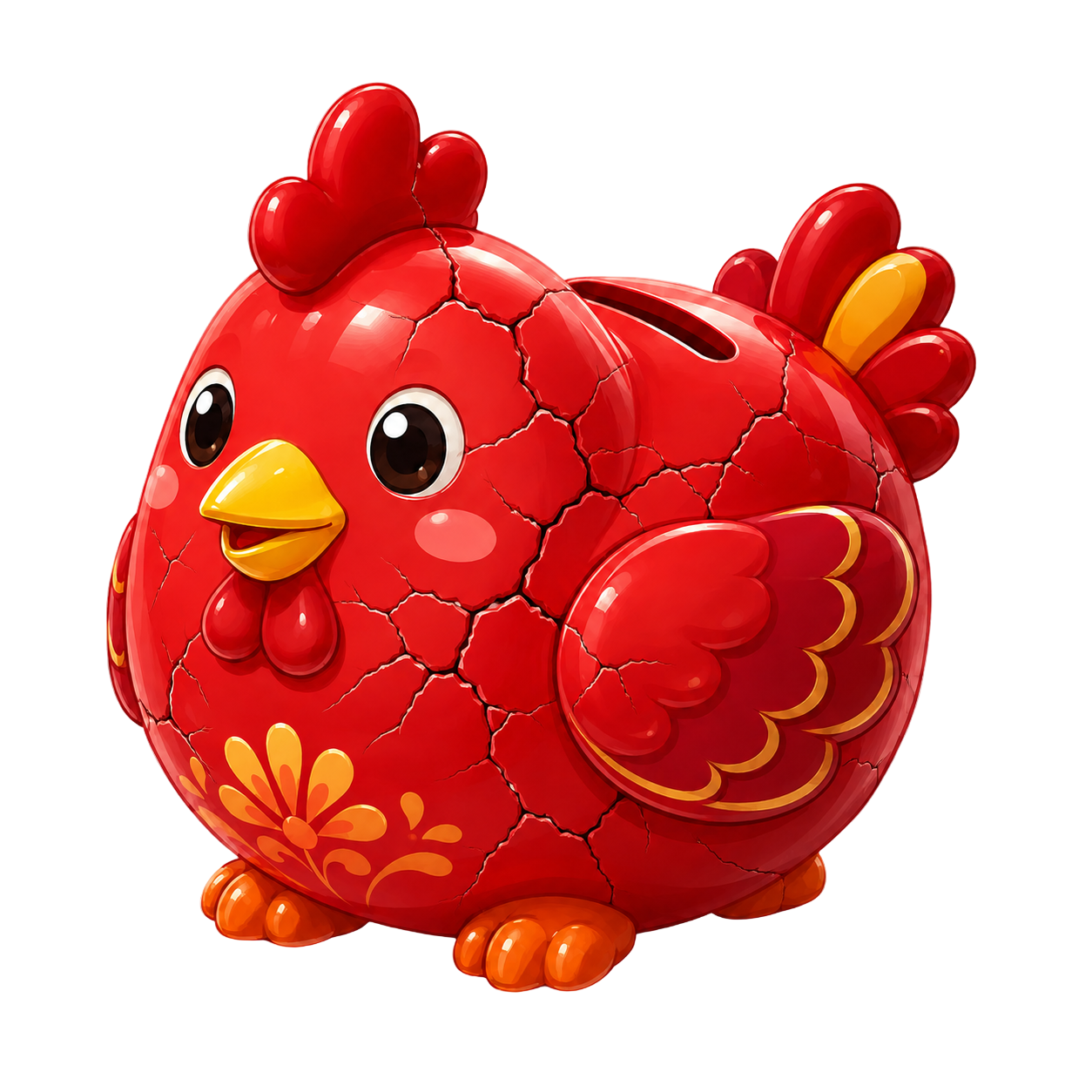Celengan ayam mulai retak